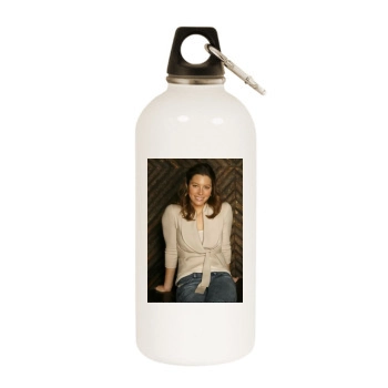 Jessica Biel White Water Bottle With Carabiner