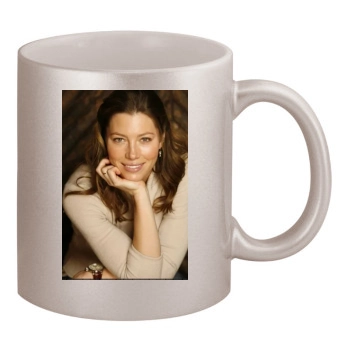 Jessica Biel 11oz Metallic Silver Mug