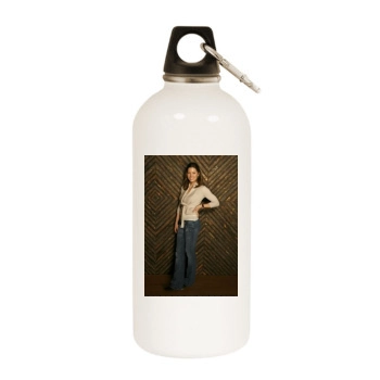 Jessica Biel White Water Bottle With Carabiner