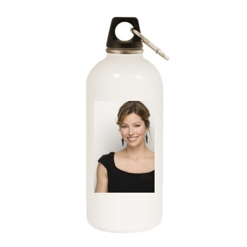 Jessica Biel White Water Bottle With Carabiner