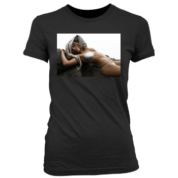 Jessica Biel Women's Junior Cut Crewneck T-Shirt