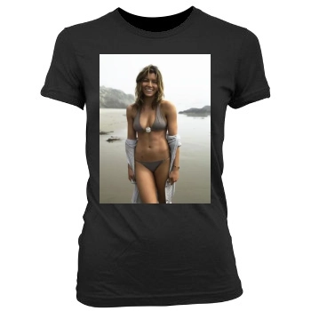 Jessica Biel Women's Junior Cut Crewneck T-Shirt