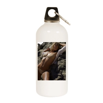 Jessica Biel White Water Bottle With Carabiner