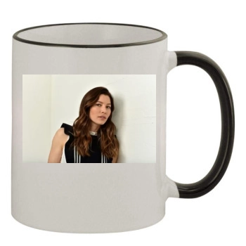 Jessica Biel 11oz Colored Rim & Handle Mug