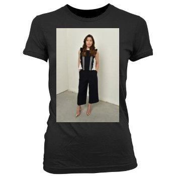 Jessica Biel Women's Junior Cut Crewneck T-Shirt