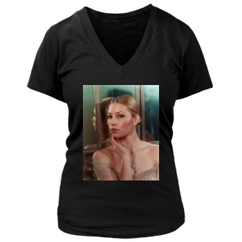 Jessica Biel Women's Deep V-Neck TShirt