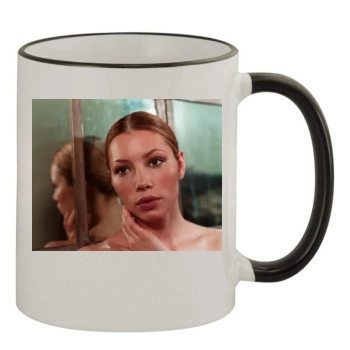 Jessica Biel 11oz Colored Rim & Handle Mug