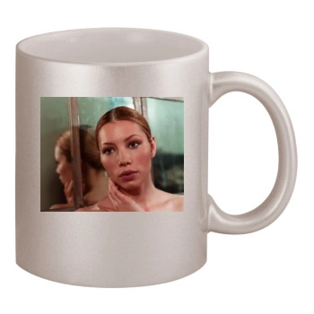 Jessica Biel 11oz Metallic Silver Mug