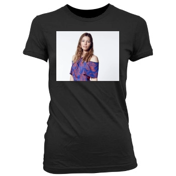 Jessica Biel Women's Junior Cut Crewneck T-Shirt