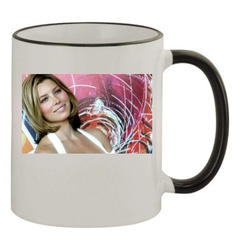 Jessica Biel 11oz Colored Rim & Handle Mug