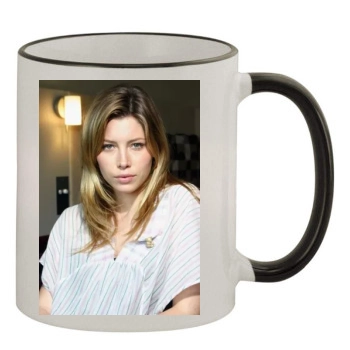 Jessica Biel 11oz Colored Rim & Handle Mug