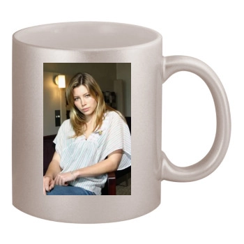 Jessica Biel 11oz Metallic Silver Mug