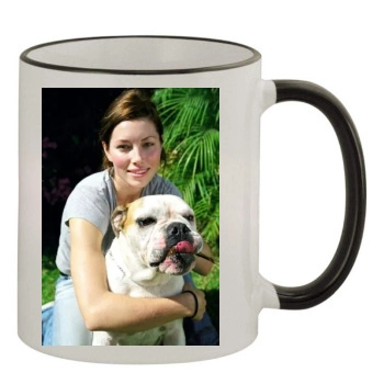 Jessica Biel 11oz Colored Rim & Handle Mug