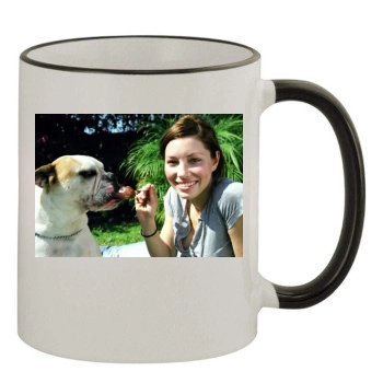 Jessica Biel 11oz Colored Rim & Handle Mug