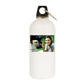 Jessica Biel White Water Bottle With Carabiner