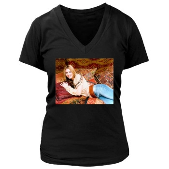 Jessica Biel Women's Deep V-Neck TShirt