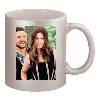 Jessica Biel 11oz Metallic Silver Mug