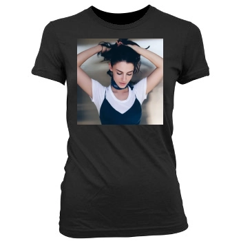 Jessica Lowndes Women's Junior Cut Crewneck T-Shirt