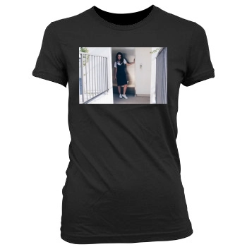 Jessica Lowndes Women's Junior Cut Crewneck T-Shirt