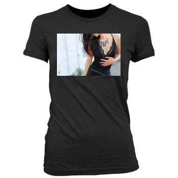 Jessica Lowndes Women's Junior Cut Crewneck T-Shirt