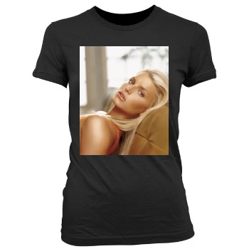 Jessica Simpson Women's Junior Cut Crewneck T-Shirt