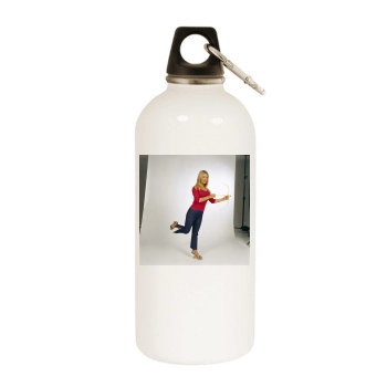 Jessica Simpson White Water Bottle With Carabiner