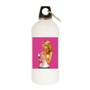 Jessica Simpson White Water Bottle With Carabiner