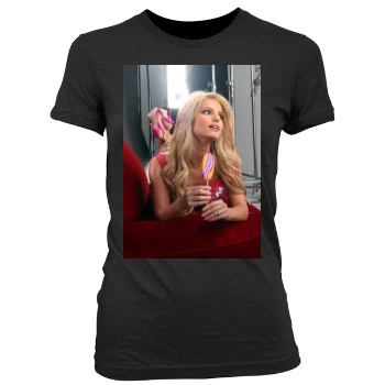 Jessica Simpson Women's Junior Cut Crewneck T-Shirt