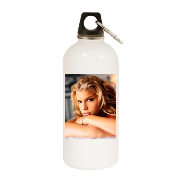 Jessica Simpson White Water Bottle With Carabiner