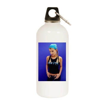 Jessica Simpson White Water Bottle With Carabiner