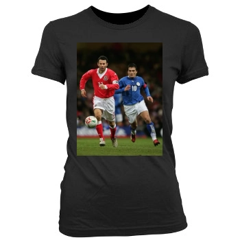 Wales National football team Women's Junior Cut Crewneck T-Shirt