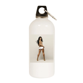 Amerie White Water Bottle With Carabiner