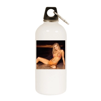 Joanna Krupa White Water Bottle With Carabiner