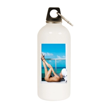 Joanna Krupa White Water Bottle With Carabiner