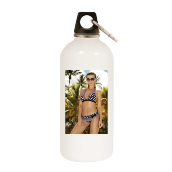 Joanna Krupa White Water Bottle With Carabiner