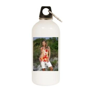 Joanna Krupa White Water Bottle With Carabiner