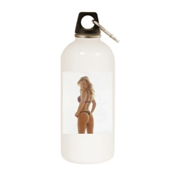 Joanna Krupa White Water Bottle With Carabiner