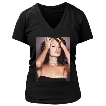 Angelina Jolie Women's Deep V-Neck TShirt