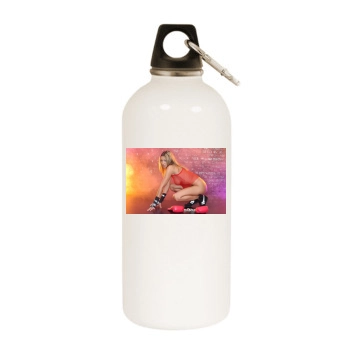 Jodie Marsh White Water Bottle With Carabiner