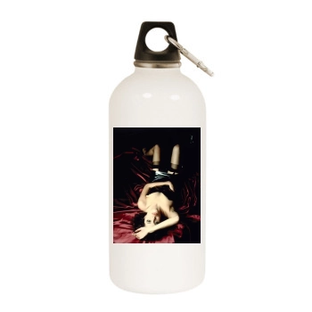 Angelina Jolie White Water Bottle With Carabiner