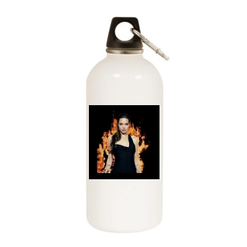 Angelina Jolie White Water Bottle With Carabiner