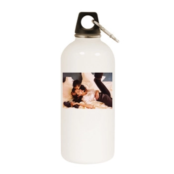 Angelina Jolie White Water Bottle With Carabiner