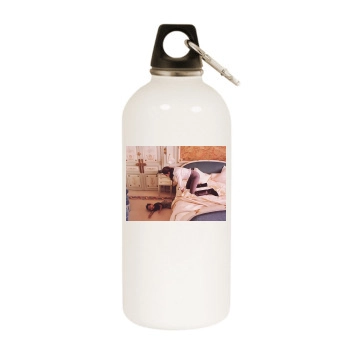 Angelina Jolie White Water Bottle With Carabiner