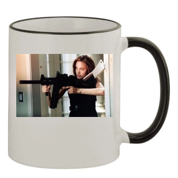 Angelina Jolie 11oz Colored Rim & Handle Mug