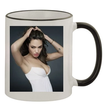 Angelina Jolie 11oz Colored Rim & Handle Mug