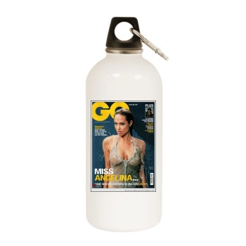 Angelina Jolie White Water Bottle With Carabiner