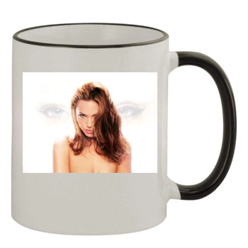 Angelina Jolie 11oz Colored Rim & Handle Mug