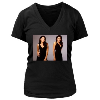 Angelina Jolie Women's Deep V-Neck TShirt