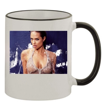 Angelina Jolie 11oz Colored Rim & Handle Mug