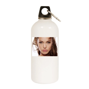 Angelina Jolie White Water Bottle With Carabiner